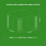 Havana Steel Gazebo with Mesh Curtain