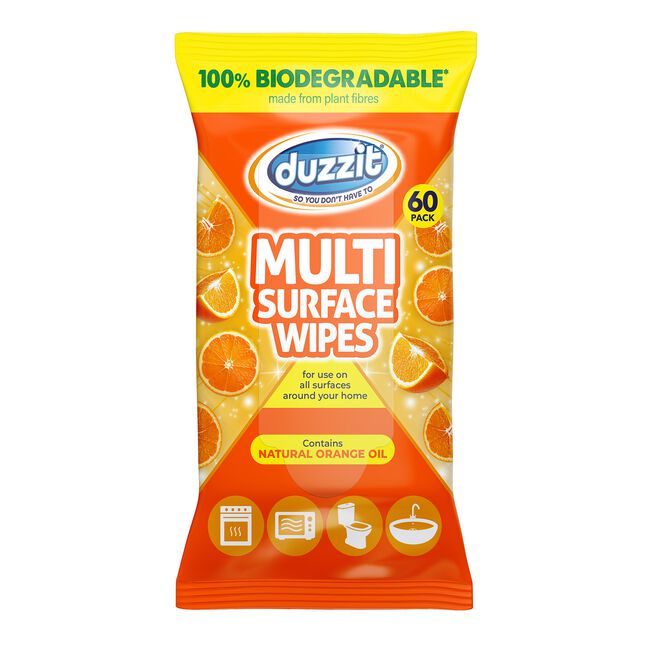 Duzzit 60 Multi Surface Wipes Orange