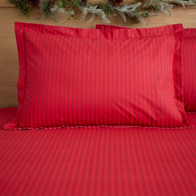 Candy Stripe Santa Oxford Pillowcase Pair