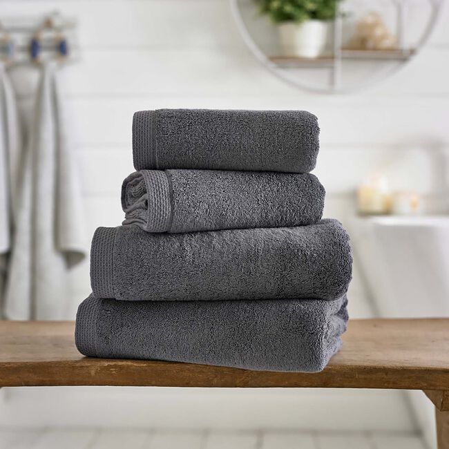 THE LYNDON CO EGYPTIAN COTTON CHARCOAL Bath Sheet