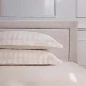 Oxford Pillowcase Pair Sateen Stripe Chalk 1000TC