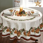 Bells Round Table Cloth 178cm - White