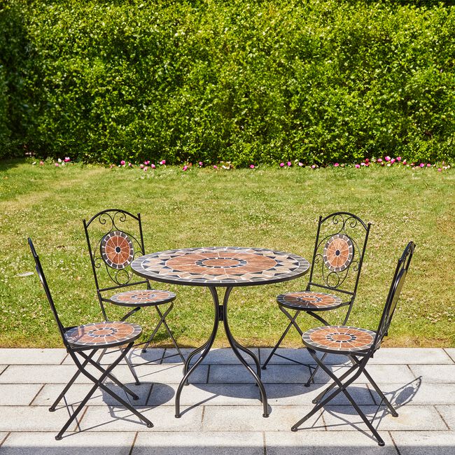 Diamond Mosaic Bistro Set 5 Piece