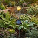 60CM SOLAR METAL FLOWER Garden Stake Sage