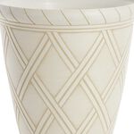 14" CREAM Diamond Shaped Plant Pot
