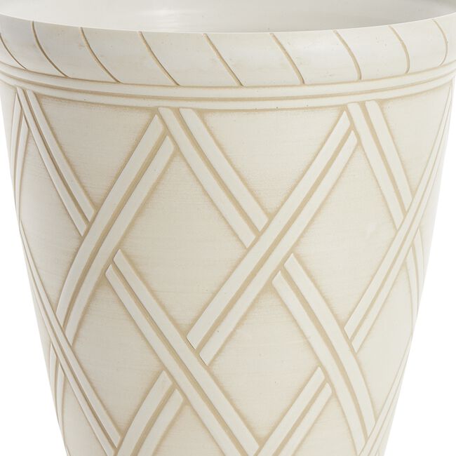 14" CREAM Diamond Shaped Plant Pot