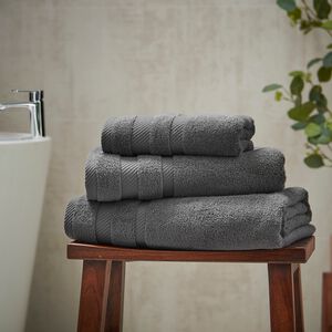 450GSM ZERO TWIST GUNMETAL 50x90 Hand Towel
