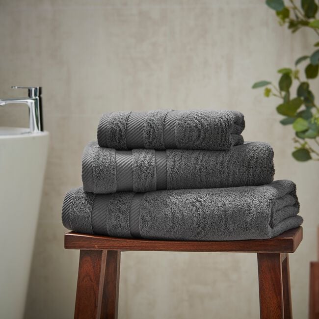 450GSM ZERO TWIST GUNMETAL 50x90 Hand Towel