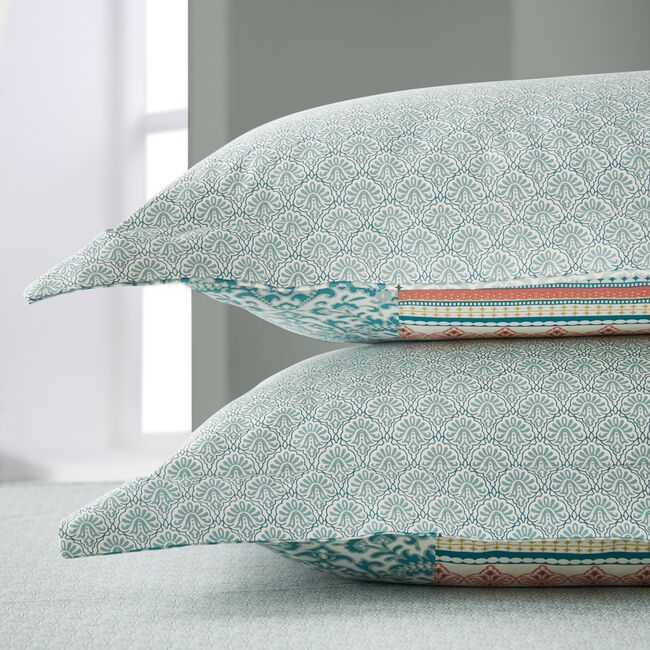 Zaria Oxford Pillowcase Pair - Duck Egg