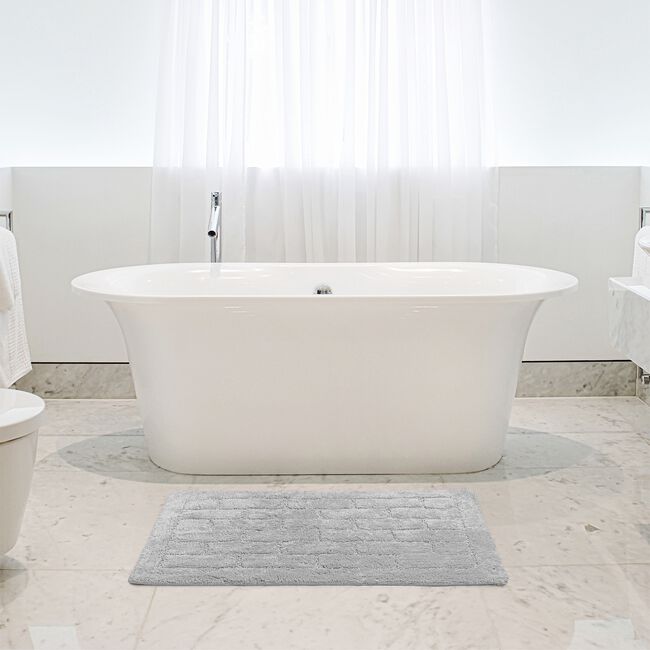 COTTON BRICK DOVE GREY 50x80 Bath Mat