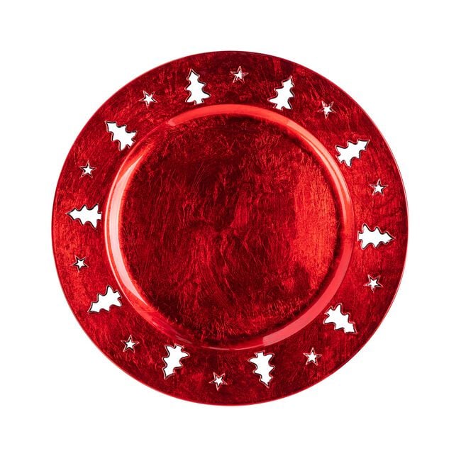 CHRISTMAS TREE Luxe Red Charger Plate