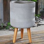 Inca Pedestal Fibre Clay Plant Pot - Large