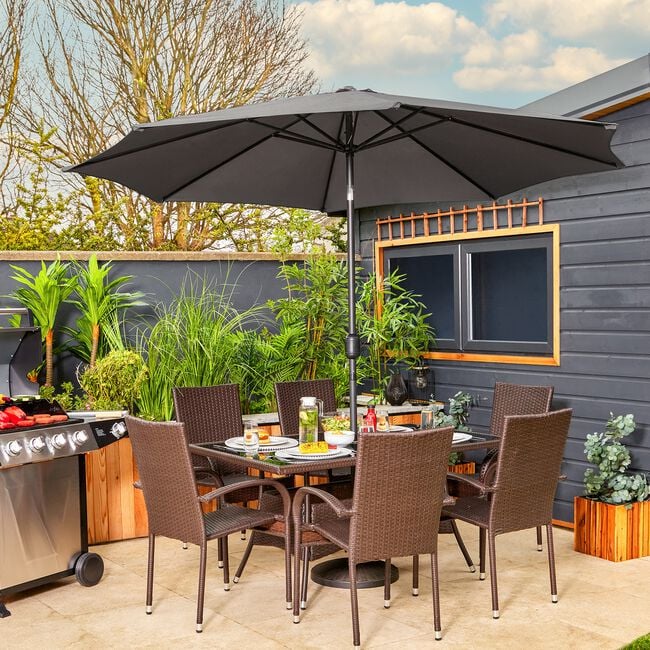 3M CRANK & TILT Sun Parasol - Grey