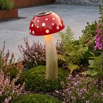 41cm Metal Mushroom Solar Garden Stake