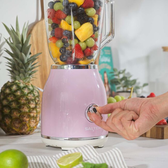 SALTER RETRO PINK 1.5L Glass Jug Blender