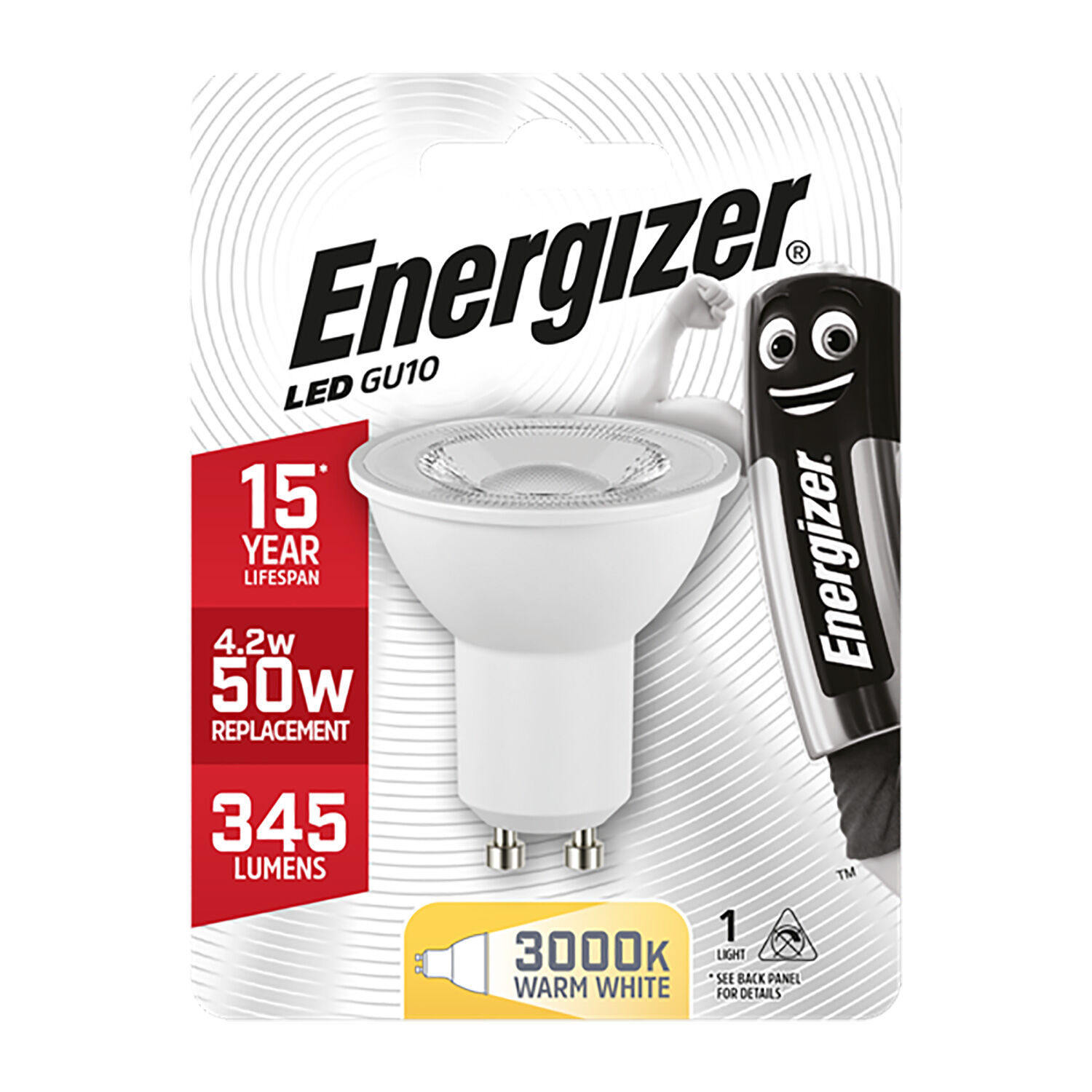 Energizer GU10 LED Bulb 5W (EQ50W) 350LM Home Store + More