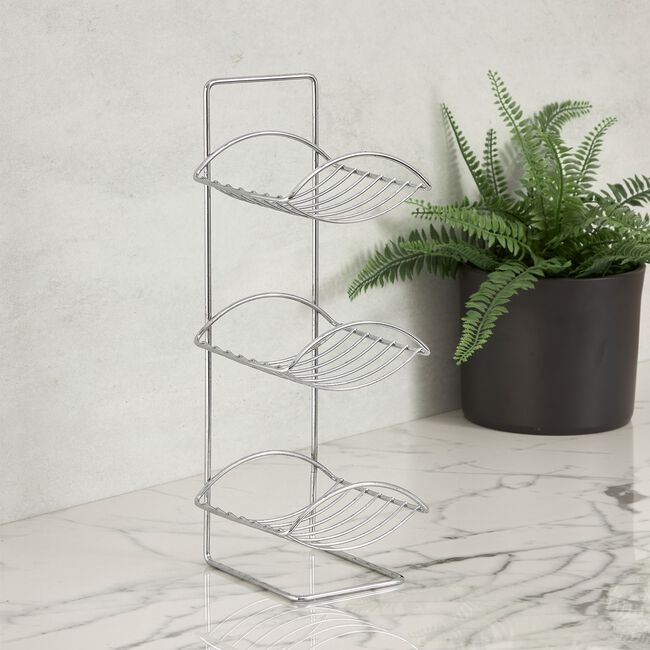 Oceana 3 Tier Toilet Roll Holder Chrome