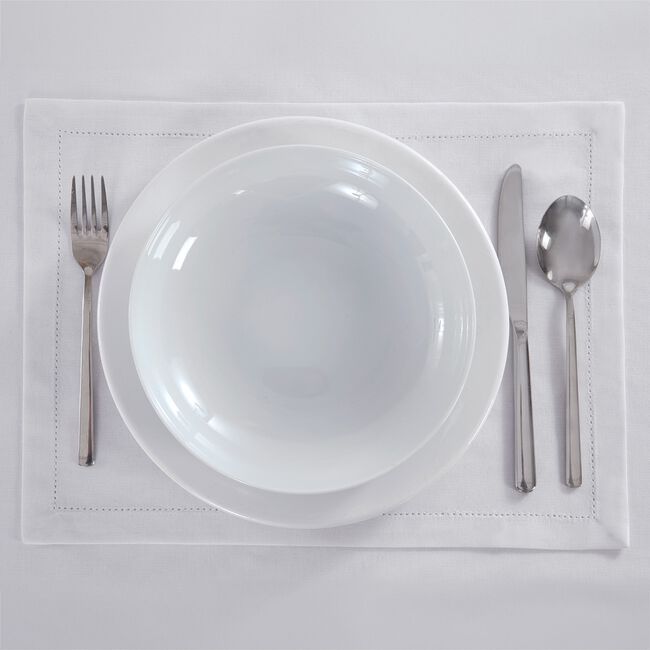 Dobby Stitch White 2PK Placemat