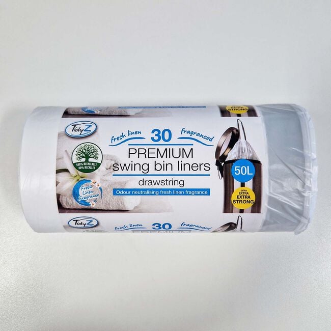 30 Pack 50L Extra Strong Fragranced Drawstring Sac