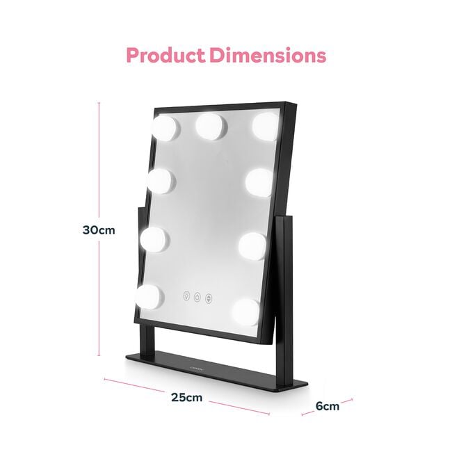 CARMEN HOLLYWOOD 9 BULB BLACK Vanity Mirror