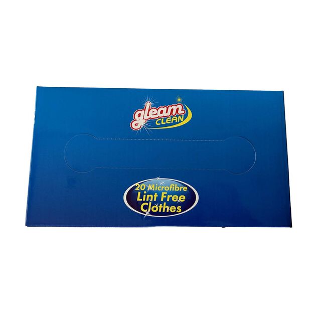 Gleam Clean 20 Microfibre Lint Free Cloths