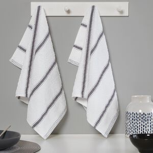 Stripe Tea Towels 2 Pack - Charcoal