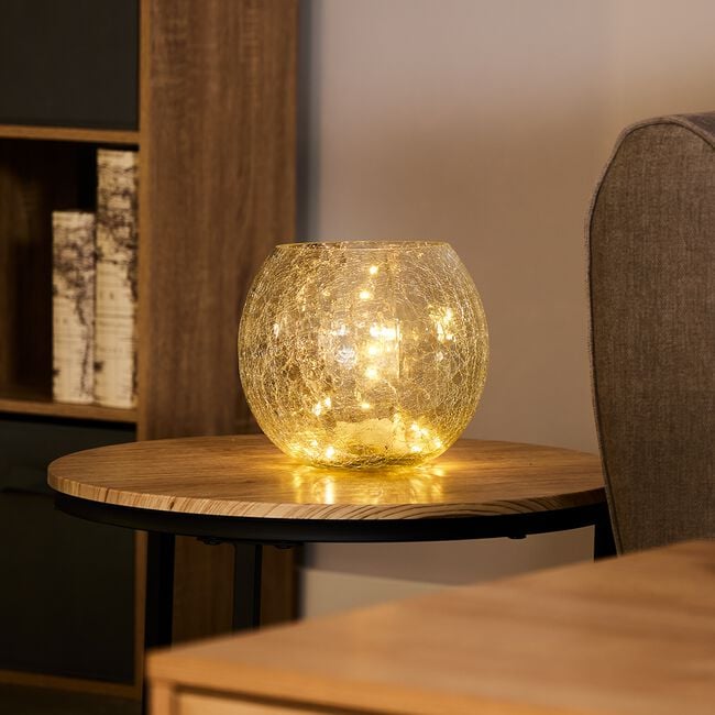 Crackle Glass Ball Decorative Light 20cm
