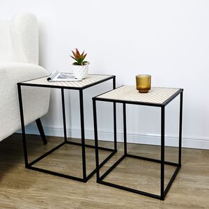 Bergstrom Herringbone Set Of 2 Side Tables