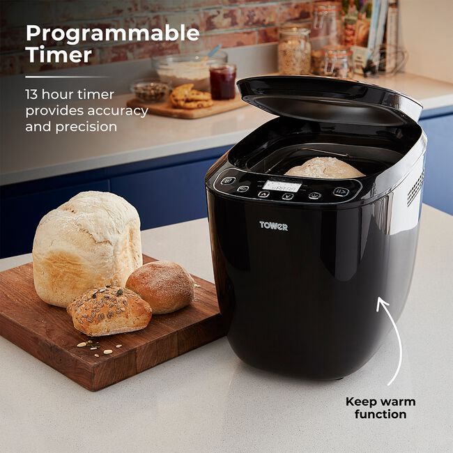 Tower Black Digital 550W 2lb Bread Maker