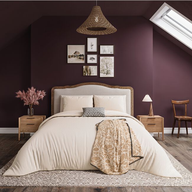 HARVEST MOON SINGLE DUVET COVER Ticking Stripe Copper