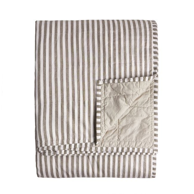 YARD HEBDEN STRIPE MOLE/STONE 150x200cm Bedspread 