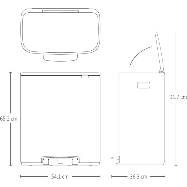 60L Brabantia Recycling Bin - Platinum