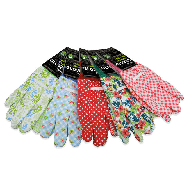 Patterned Cotton Gardening Gloves