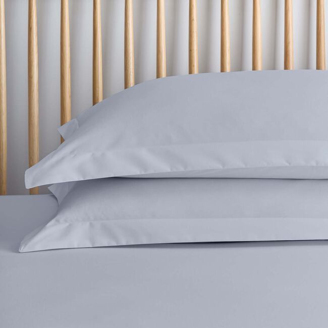 OXFORD PILLOWCASE PAIR Luxury Percale Silver 11L