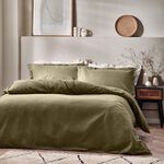 DOUBLE DUVET COVER Waffle Olive