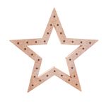 Set Of 2 Light Up Christmas Wooden Stars