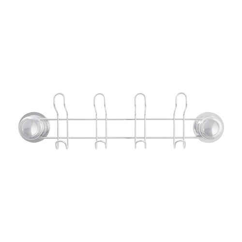 Chrome 4 Hook Rack with Suction Fix