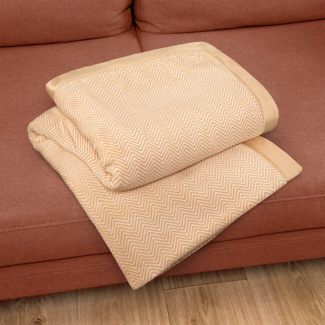 NICOLE DAY HERRINGBONE ALMOND 150x200cm Throw