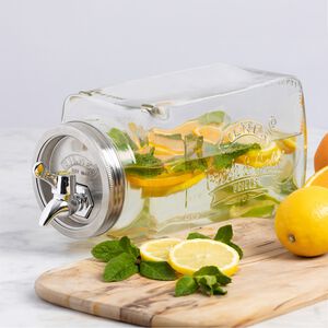 Kilner 3L Square Glass Fridge Drink Dispenser