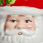 Christmas Santa With Holly Ceramic Candle