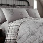 Brushed Cotton Stag Charcoal Bedspread 200cm x 220cm 