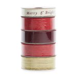 5 Pack Red & Gold Ribbon
