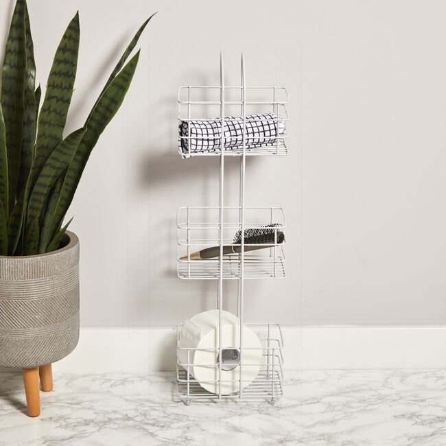 CAUSEWAY BAY THREE TIER White Free standing Caddy