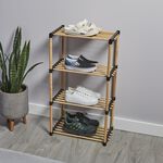 Shoe Rack 4 Tier Pine Wood