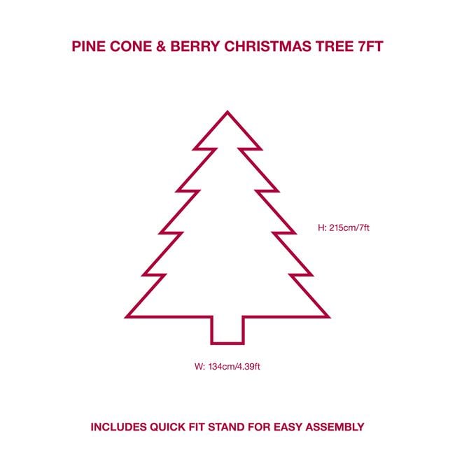 Deluxe 7ft Pine Cone & Berry Christmas Tree