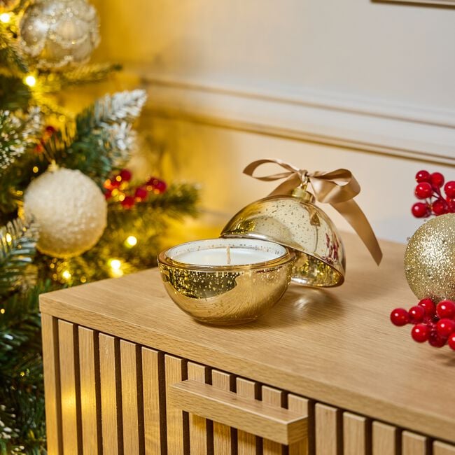 Ambianti Christmas Bauble Gold 170g Candle