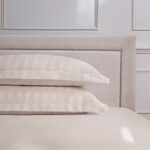 Oxford Pillowcase Pair Sateen Stripe Chalk 1000TC