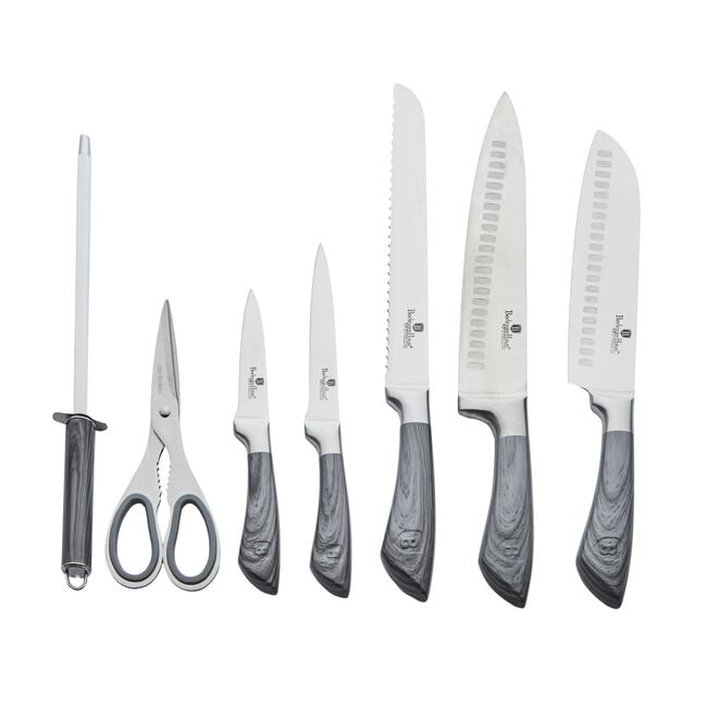 Berlinger Haus Smoked Wood Knife Block Set 8 Piece