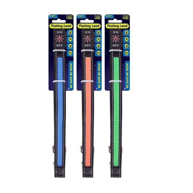 LED Flashing Dog Lead 120m - Assorted