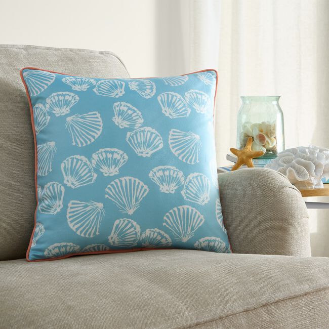 Scallop Shells Cushion 45cm x 45cm - Duck Egg